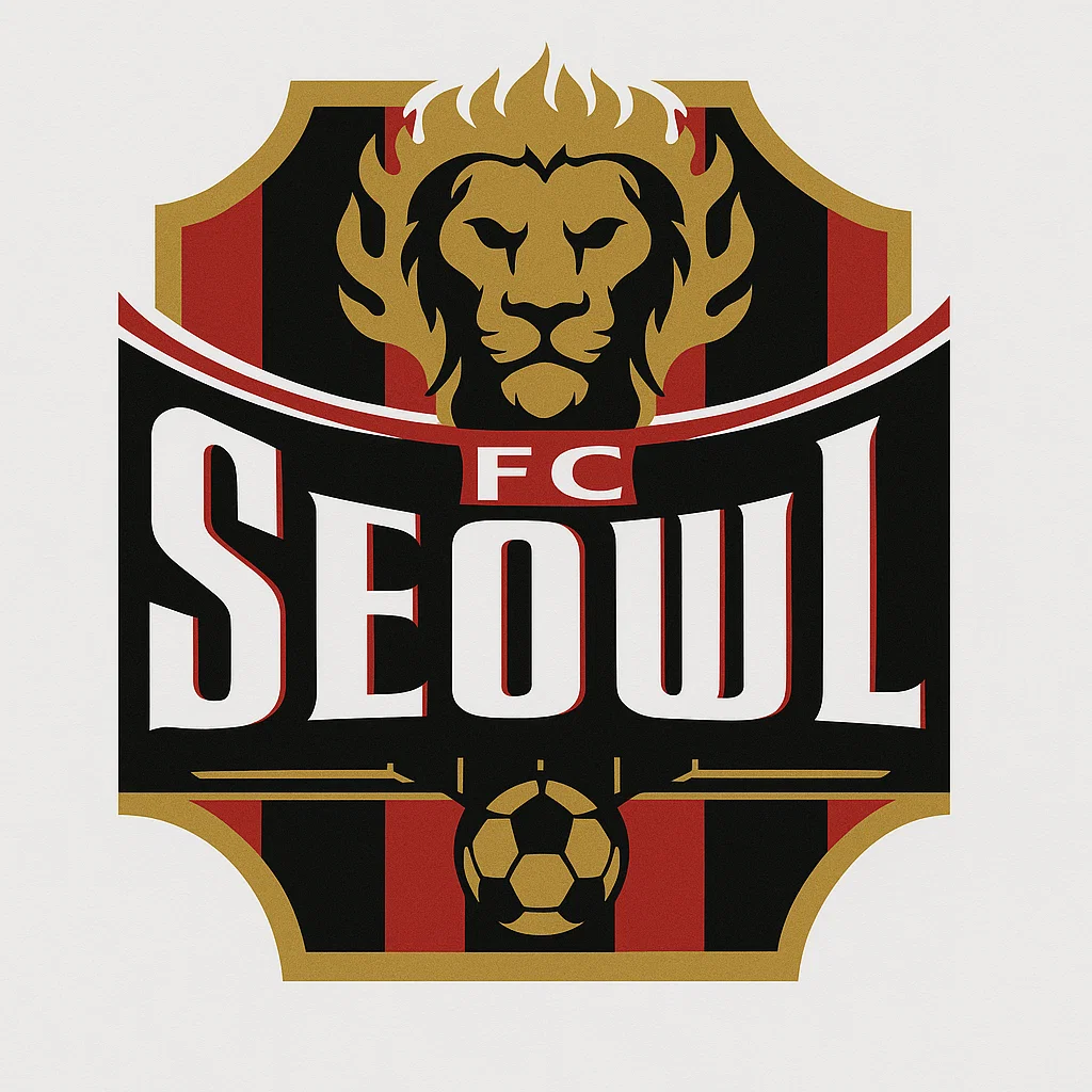 FC 서울 공식 엠블럼 – 금색 사자와 검붉은 줄무늬 로고