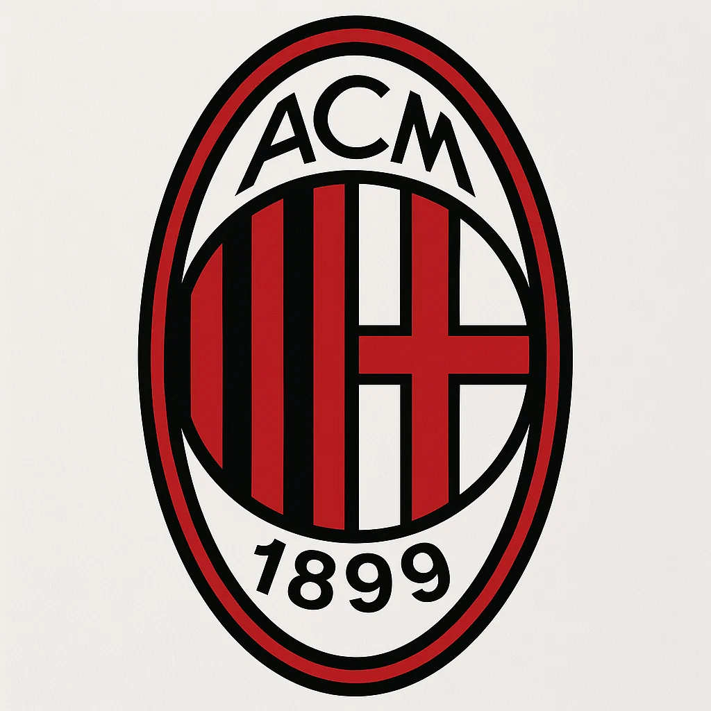 흰색 배경 위에 빨간색 십자가와 검정-빨강 스트라이프가 조합된 타원형 엠블럼 이미지. 상단에는 ‘ACM’, 하단에는 ‘1899’ 숫자가 쓰여 있다.