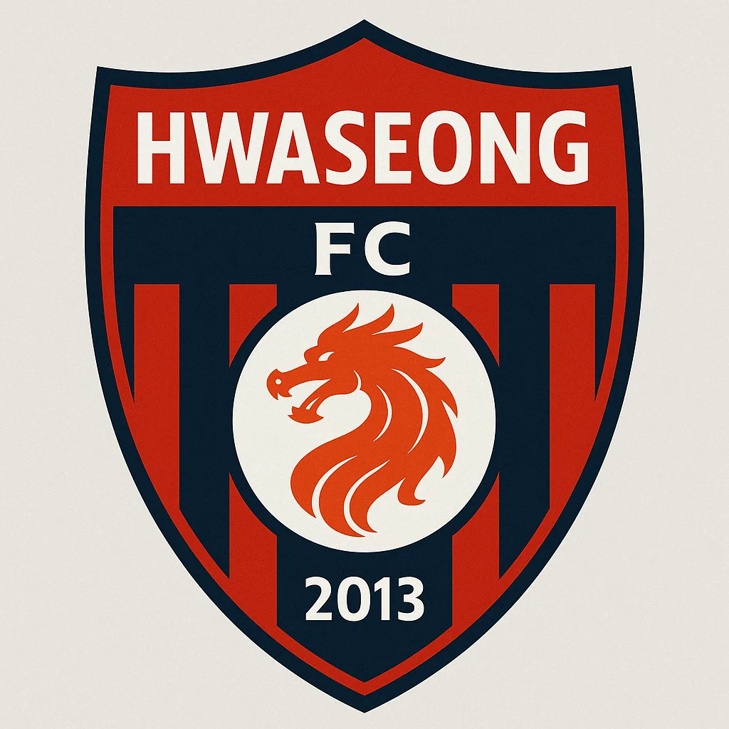 화성 FC 공식 엠블럼 – 붉은 용 문양과 남색·적색 방패형 로고