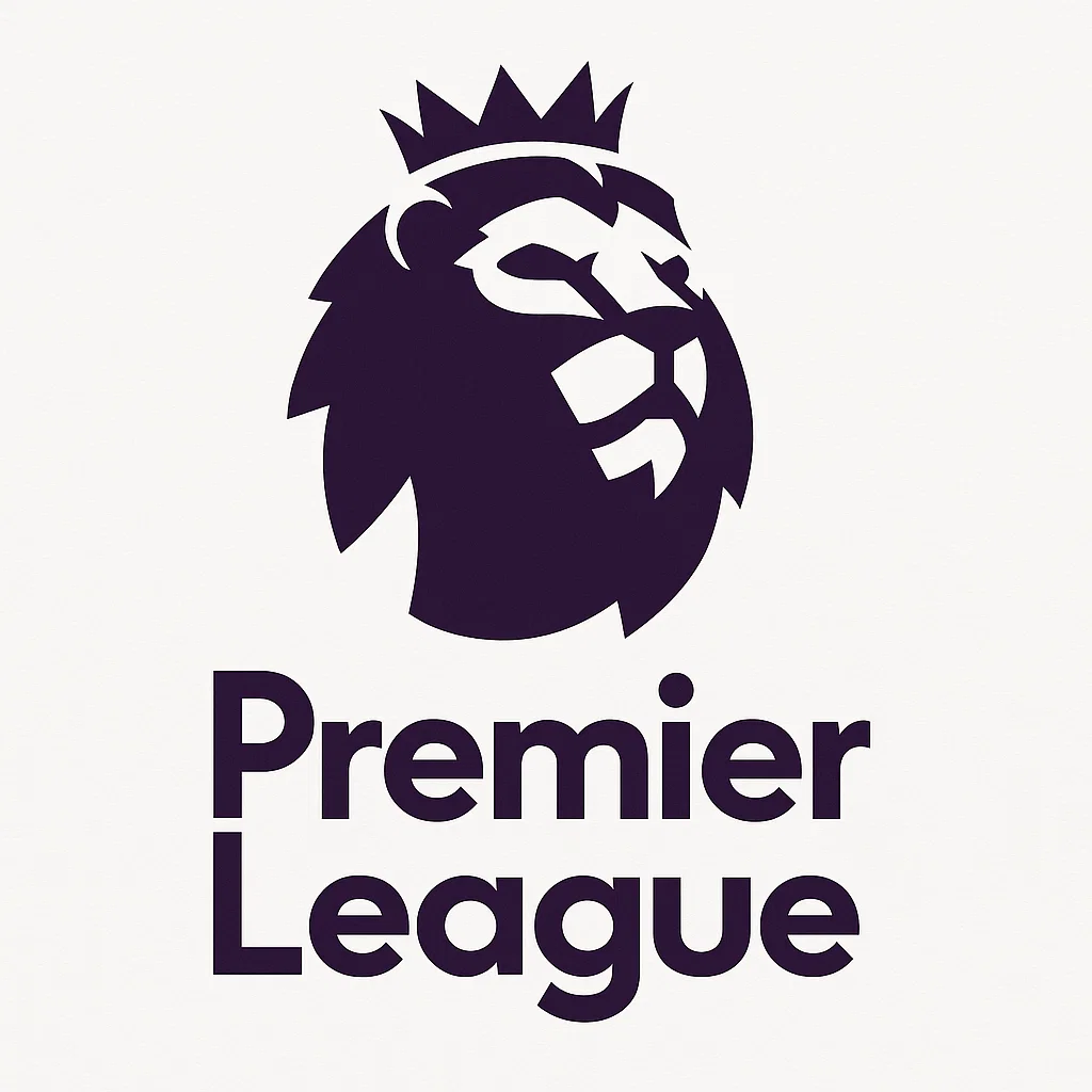 보라색 왕관을 쓴 사자 머리 실루엣 위에 ‘Premier League’ 문구가 쓰인 로고.