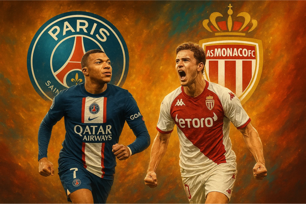 파리 생제르맹과 AS 모나코 선수의 리그앙 맞대결 이미지