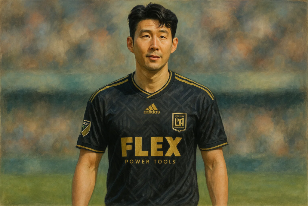 LAFC 유니폼을 입은 축구 선수의 초상화 스타일 이미지