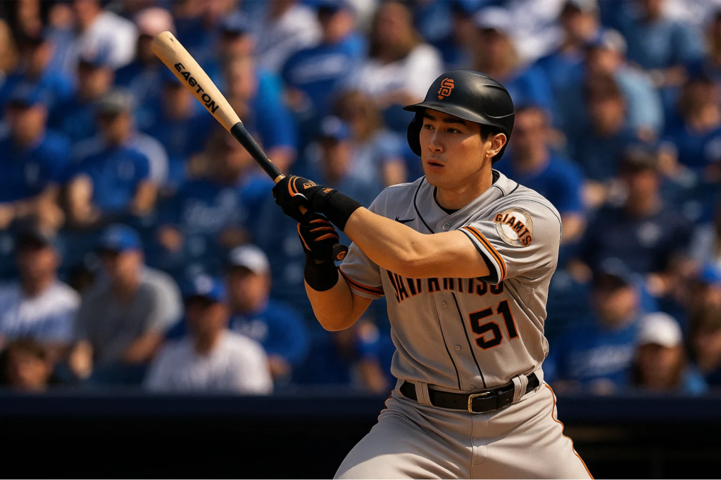 샌프란시스코 자이언츠 선수의 타격 준비 장면, MLB 경기 중 모습