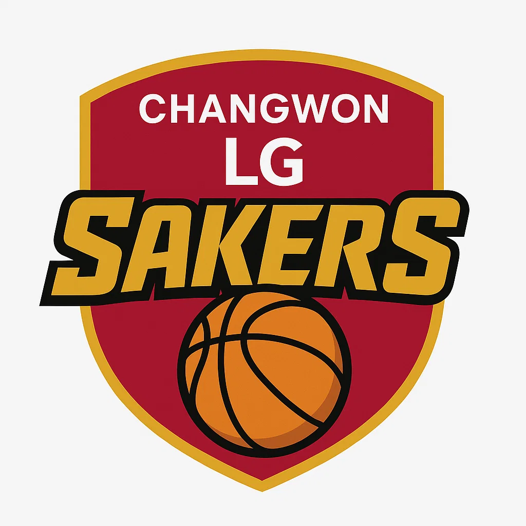 창원 LG 세이커스 공식 로고 – KBL 프로농구팀, 농구공과 방패형 디자인의 팀 엠블럼