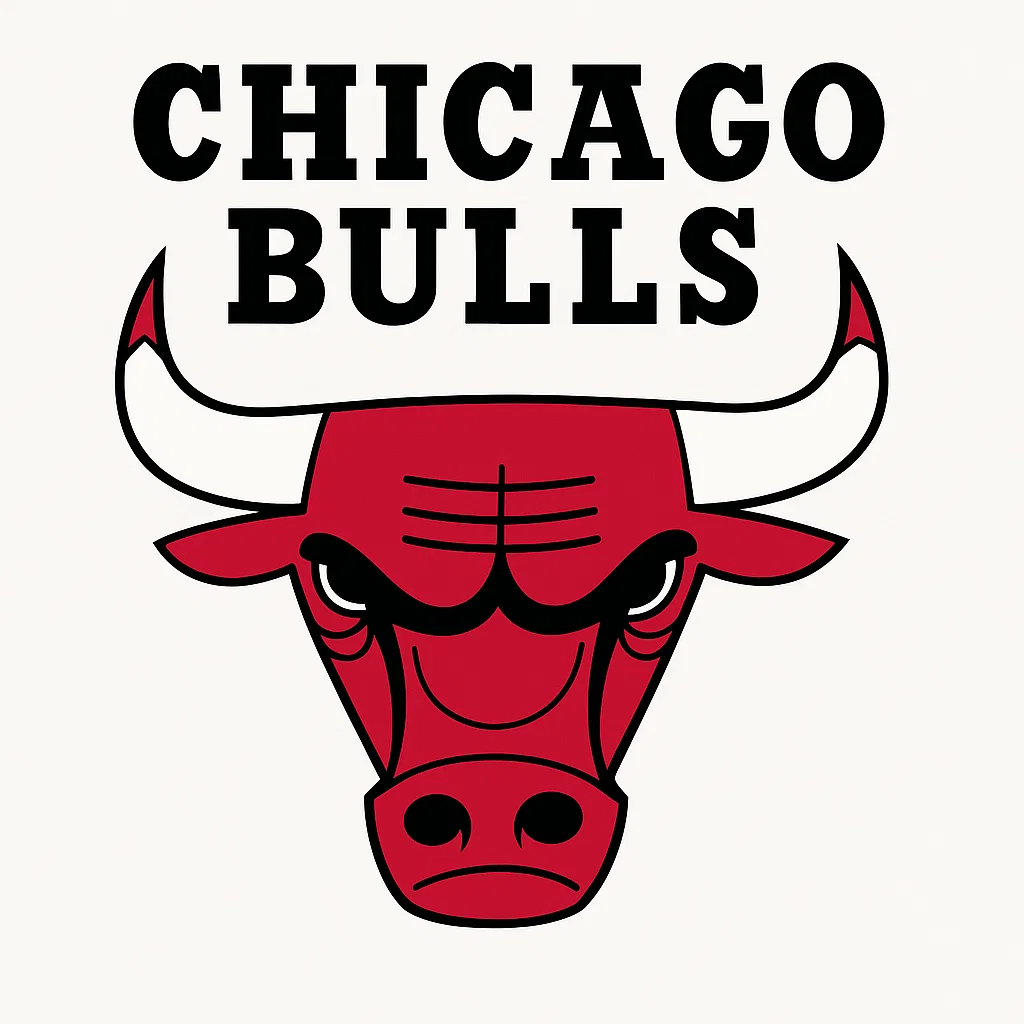시카고 불스 공식 로고 – NBA 농구팀, 붉은 황소 머리 엠블럼