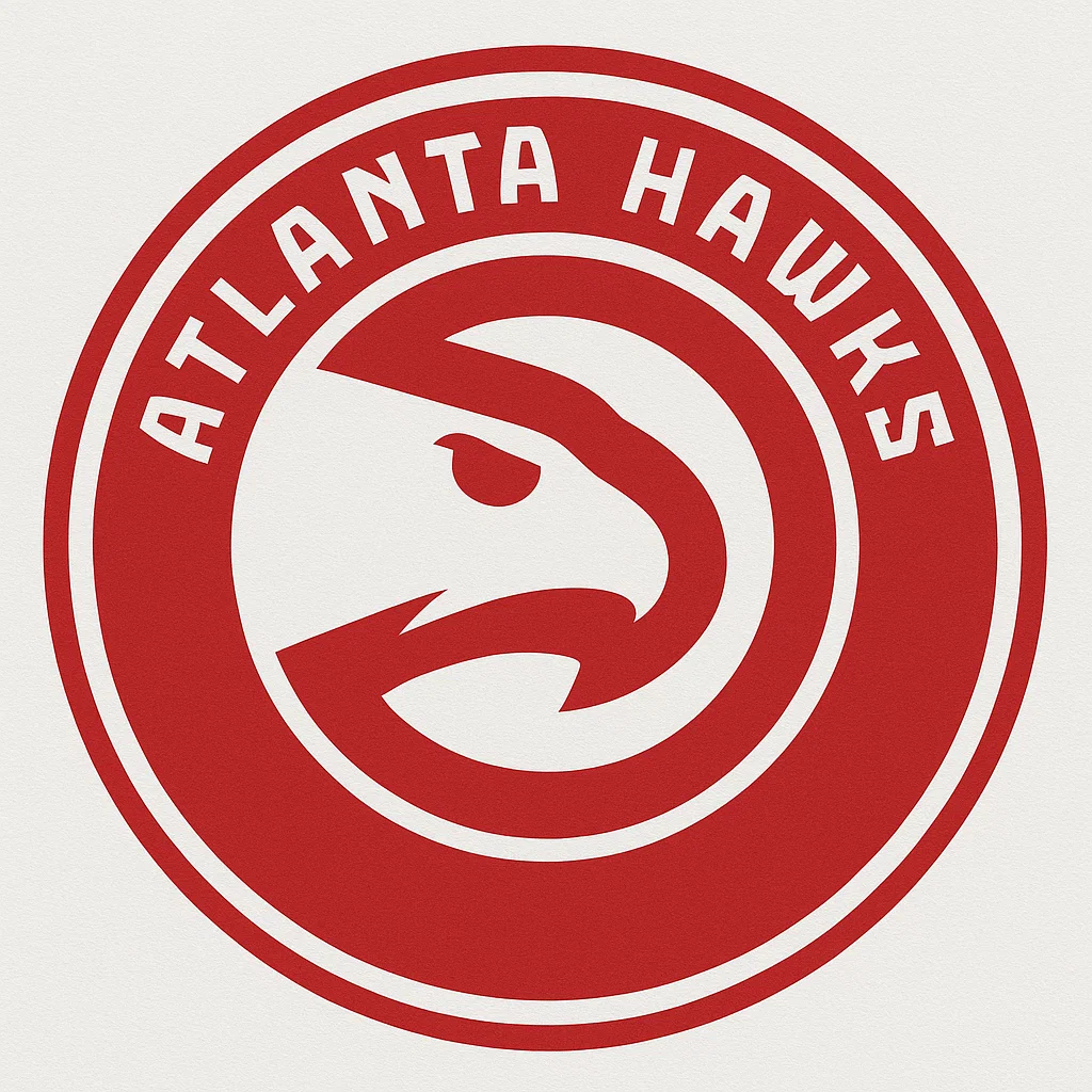 애틀랜타 호크스 공식 로고 – NBA 농구팀, 붉은색 매(매의 머리) 심볼