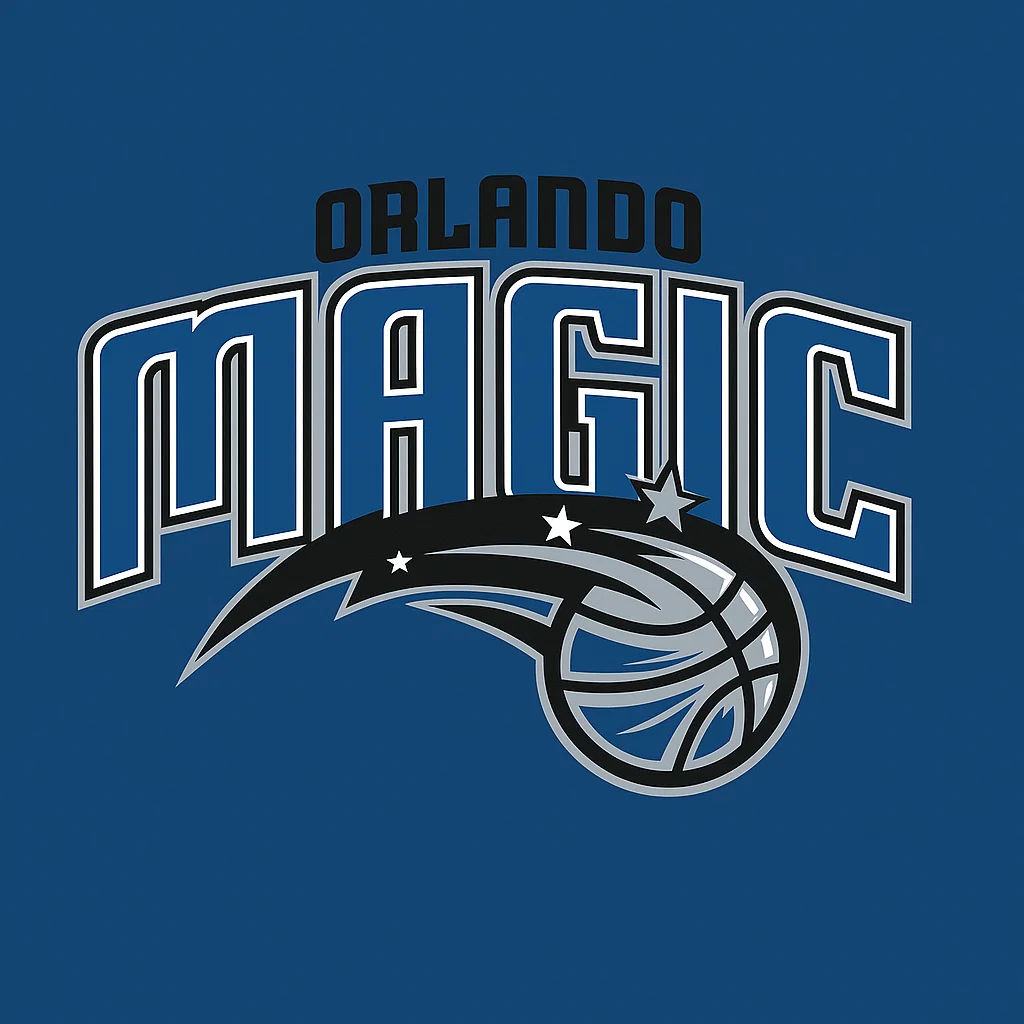 올랜도 매직 공식 로고 – NBA 농구팀, 별과 농구공을 형상화한 파란색 엠블럼
