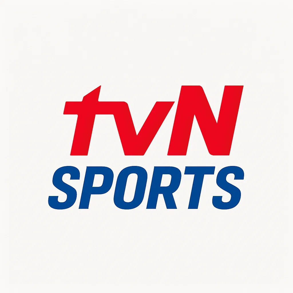tvN SPORTS 로고 – 붉은색과 파란색 조합의 대한민국 스포츠 전문 채널 로고