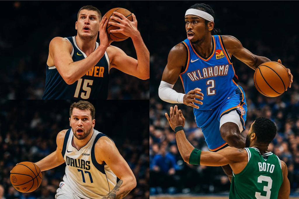 NBA 서부 컨퍼런스 스타 선수들 – 니콜라 요키치, 루카 돈치치, 셰이 길저스 알렉산더