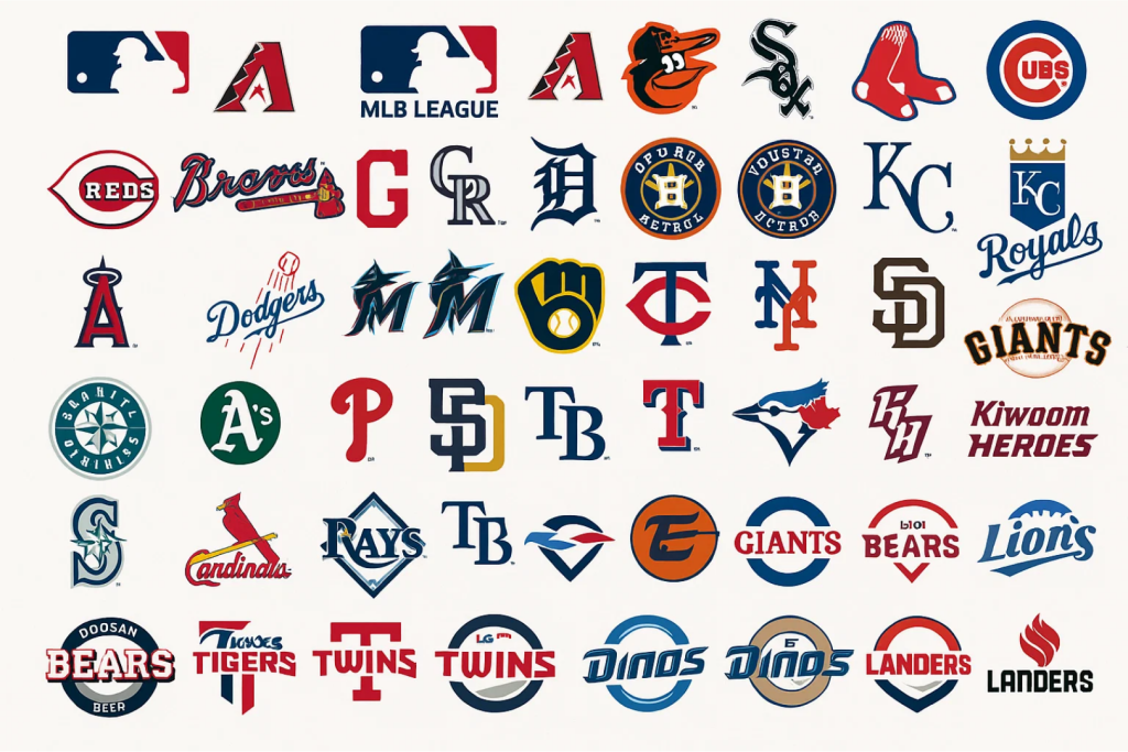 MLB와 KBO 구단 로고 모음, 미국과 한국 프로야구 팀 엠블럼 이미지