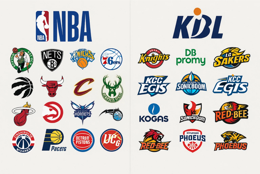 NBA와 KBL 주요 농구팀 로고 모음, 미국과 한국 프로농구 리그 팀 엠블럼 이미지