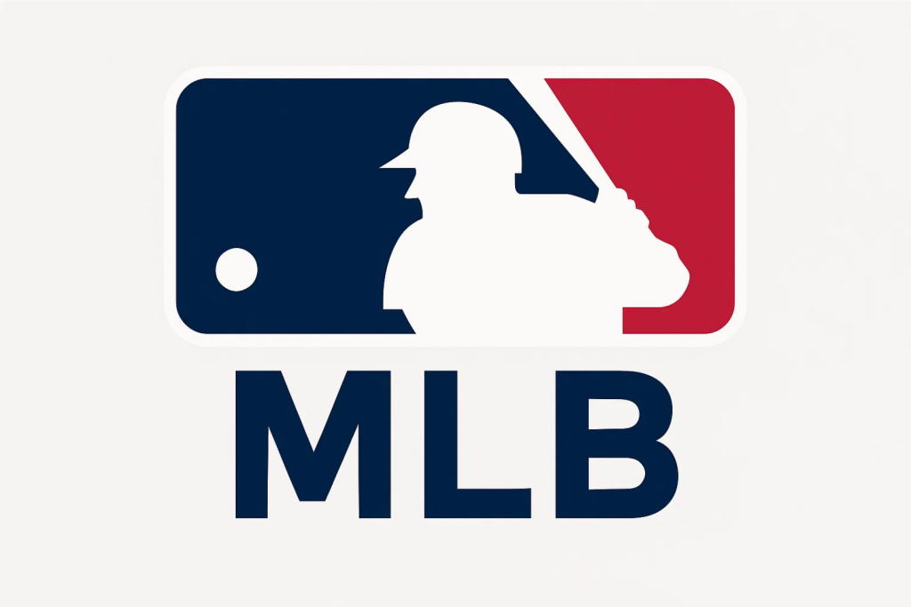 MLB 메이저리그 베이스볼 공식 로고, 타자를 형상화한 상징 이미지