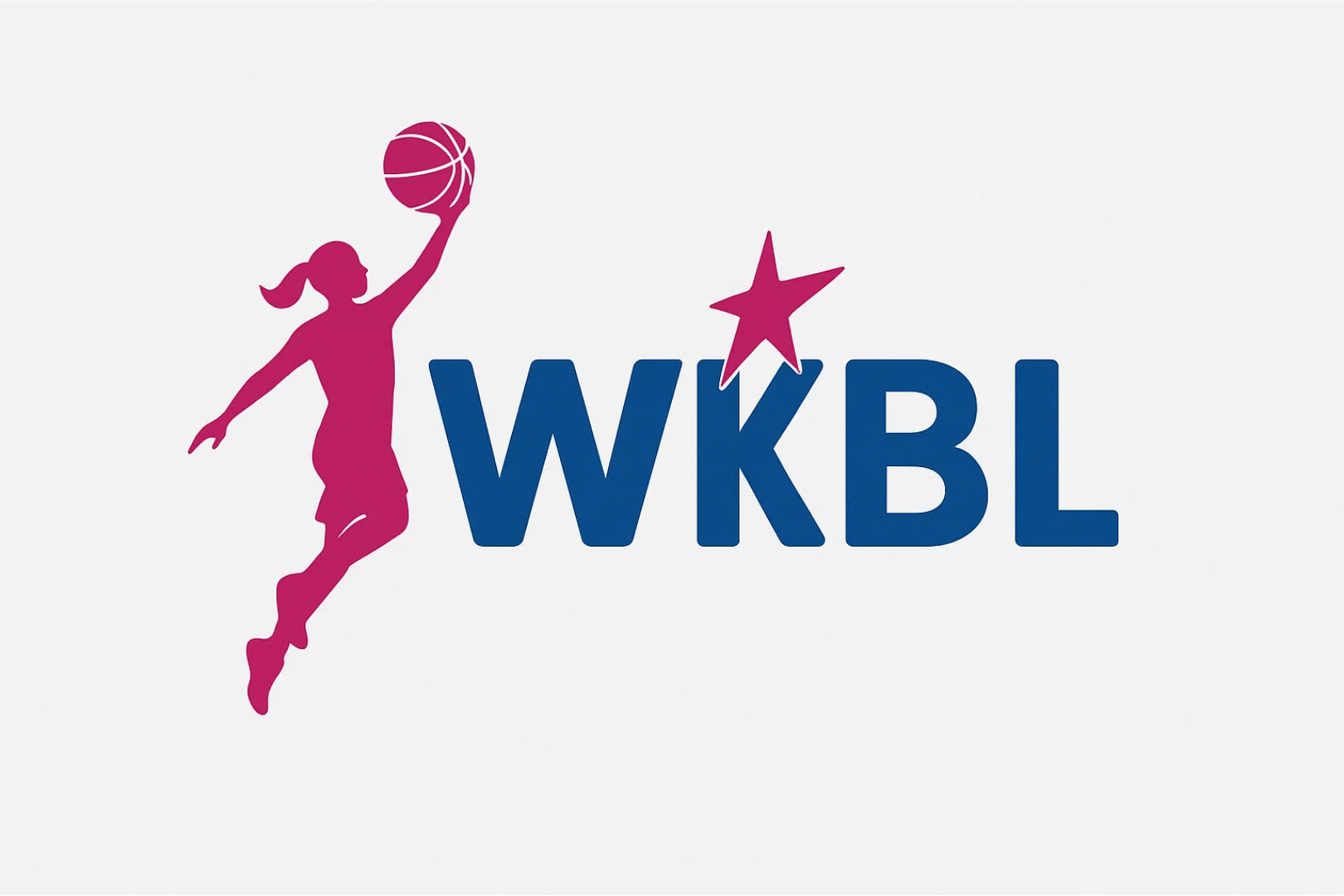 WKBL 한국여자프로농구 공식 로고, 농구공을 든 선수와 별 디자인 이미지