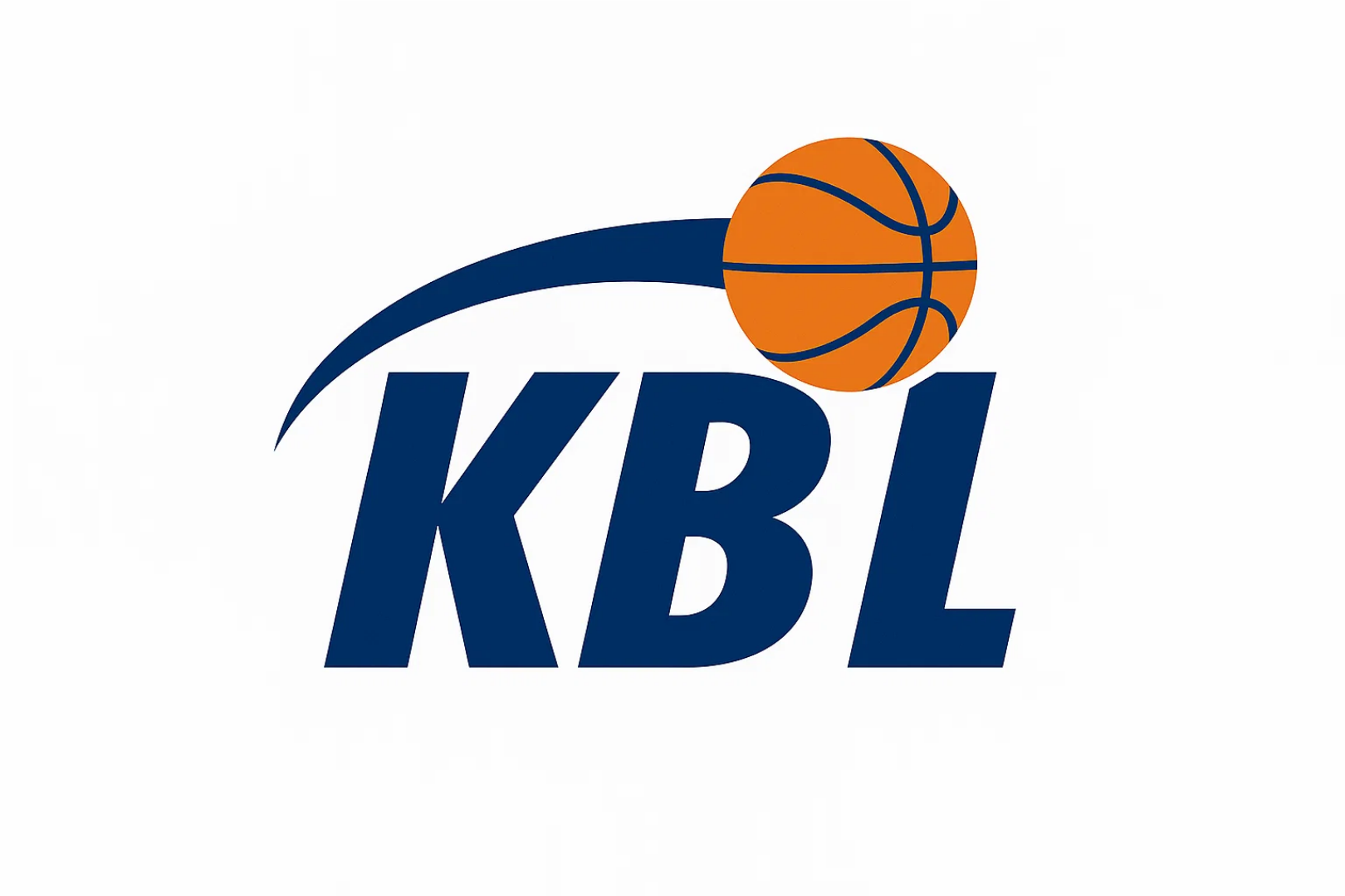 KBL 공식 로고, 농구공과 파란색 곡선을 형상화한 디자인 이미지