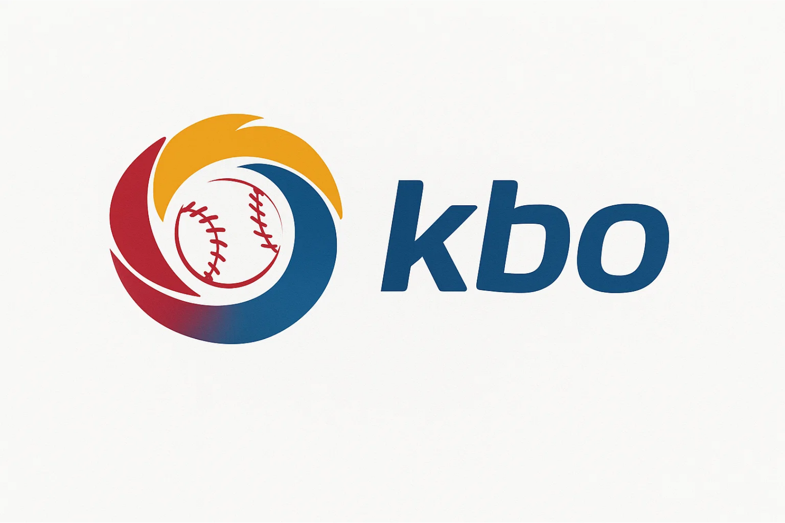 KBO 공식 로고, 야구공과 회전하는 삼색 곡선을 형상화한 디자인 이미지